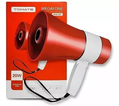 Megafone Tomate Mlb-001 20w Com 300 Segundos De Gravação