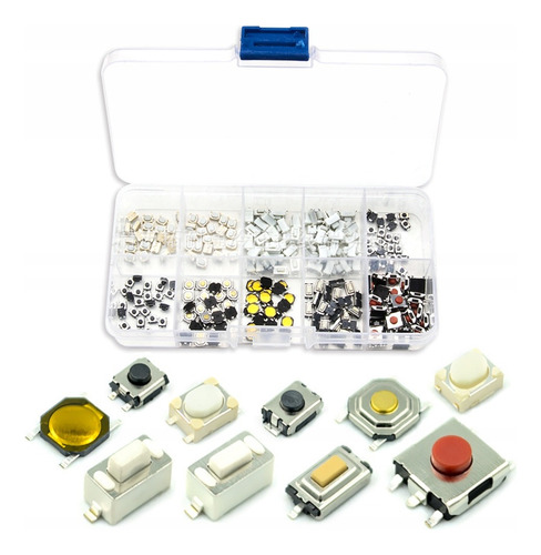 500 Piezas Push Button Boton 10 Modelos Smd Microswitch Caja