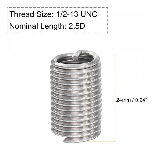 Insertos De Rosca De Acero Inoxidable 1/2-13 Unc 5 Pcs