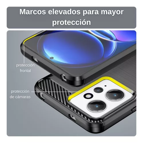 Para Xiaomi Redmi 12 Funda de teléfono TPU de fibra de carbono con