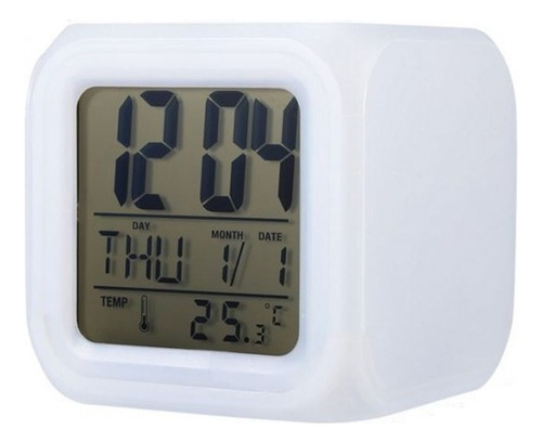Reloj Cubo Led Despertador Digital Cambia Color