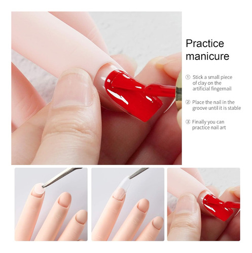 Aoraem Manos De Entrenamiento De Uñas Flexible Suave Práctic