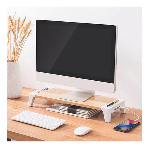 Base Elevador De Monitor Macrotel Mvstb145 + Puertos Usb 3.0