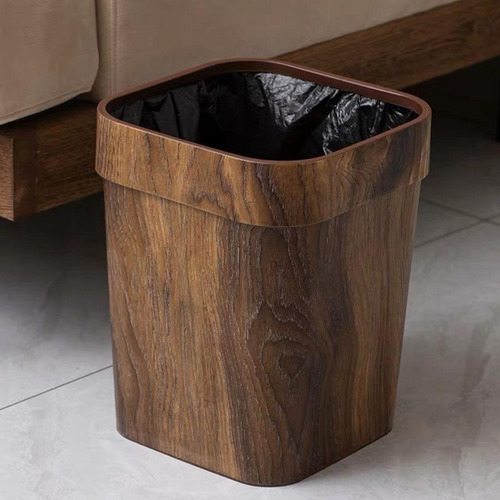 Papelera De Grano De Madera Mimético Retro Papelera