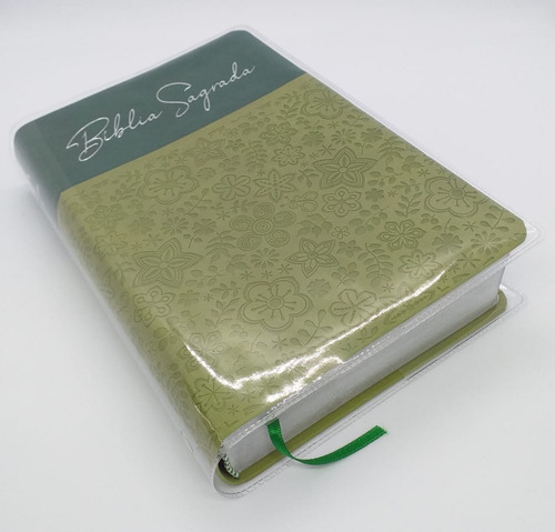 Imagem 3 de 9 de Bíblia Letra Gigante Sbb Verde Oliva + Índice + Capa Brinde