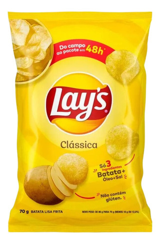 Lays Clássica Elma Chips Médio Kit 6 Pacotes