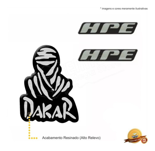 Kit Emblemas/adesivos Pajero Dakar + 2 Hpe  -modelo Original