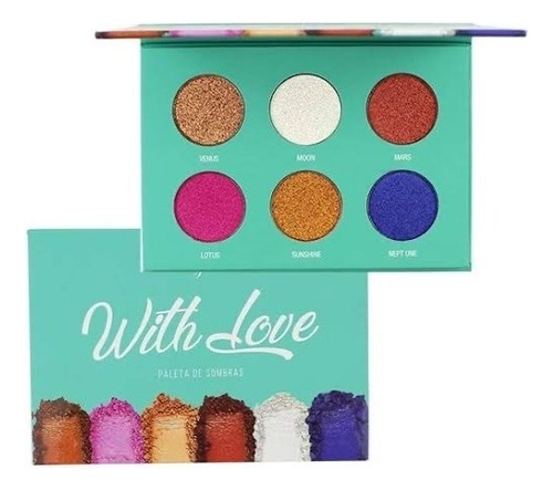 Paleta De Sombras Mylife 6 Cores With Love Sombra Brilhante