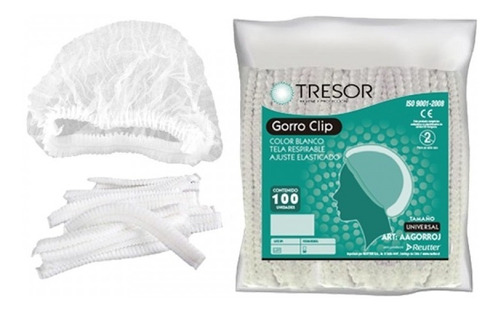 Gorro Desechable Tipo Clip Blanco Tresor