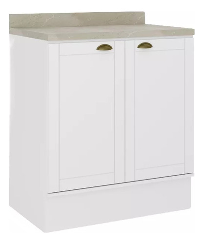 Balcão Milla Mdf 2 portas branco 80cm Carraro