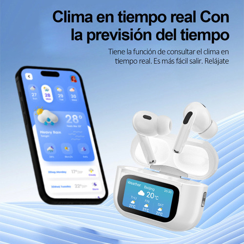 Bluetooth Audifonos Cancelacion De Ruido Con Pantalla Táctil