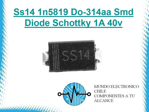 2 X Ss14 1n5819 Do-314aa Smd Diode Schottky 1a 40v