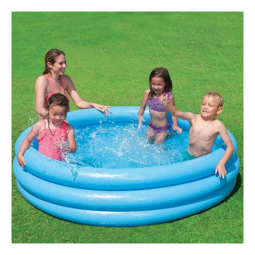 Pileta inflable redonda Intex Crystal Blue 58446 de 168cm x 38cm 481L celeste caja