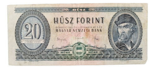 Billete Hungría 20 Forint De 1965 Buen Estado