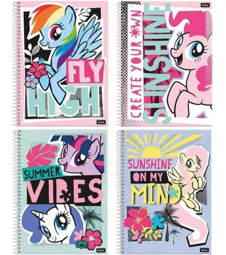 Kit Escolar My Little Pony Caderno Universitário 100fls + Caderno de Desenho