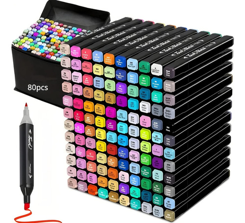 Plumones Profesionales De Doble Punta De 80 Pcs, Artistico