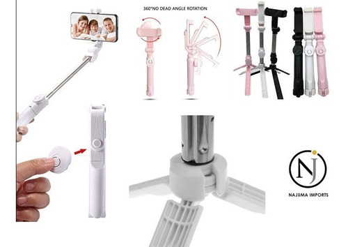Palo Selfie Tripode Control Bt Luz Led Lente Ojo Pez Tik Tok