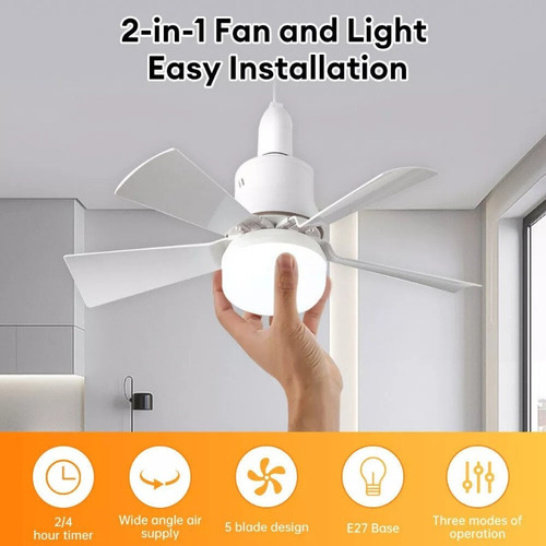 Para Luz De Ventilador Desmontable Con Control Remoto Moda