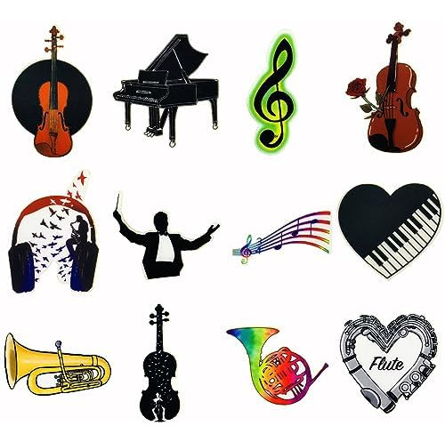 Lovezzr 12 Parches De Nota De Instrumento Musical Multicolor