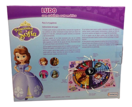 Imagen 2 de 2 de Ludo Matic Disney Princesa Juego De Mesa Cubillete