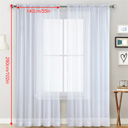 Cortinas Transparentes Para Sala De Estar, Barra, Ventana, D