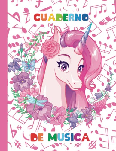 Cuaderno De Musica Pentagrama Para Niños -unicornio: Libreta