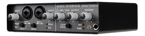 Interface De Áudio Usb Q-24 Gravação 24bits Placa De Som