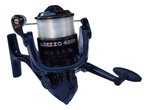 Molinete Arezzo 4000 Preto 3 Rolamentos Drag 5 Kg Com Linha