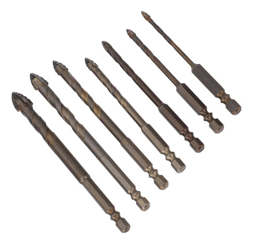 Juego De Brocas Para Hormigón, 7 Piezas, Brocas Hexagonales