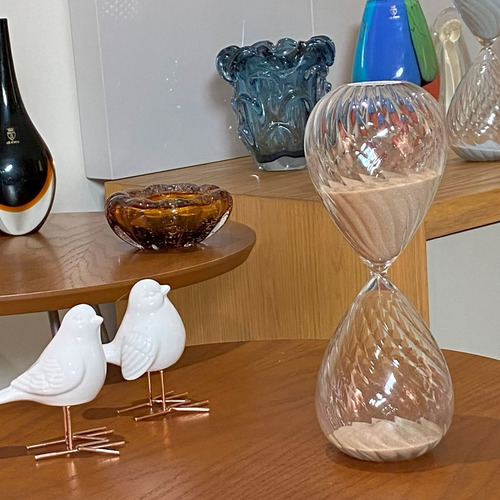 Ampulheta Decorativa 1 Hora Enfeitar Ou Cronometrar Trabalho Cor Terracota Areia 60 Minutos