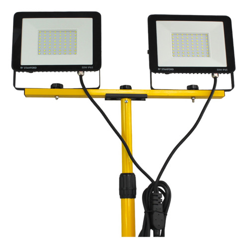 Proyector Led Portatil Con Tripode 2x50w 6500k Stanfod