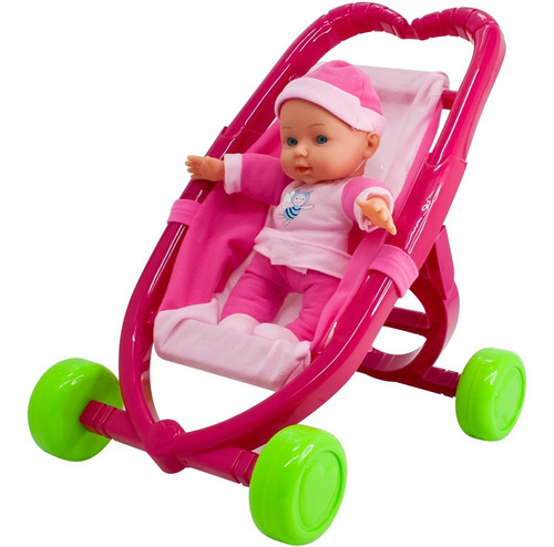 Muñeca Poppi Bebe Bebote Vamos De Paseo Cand + Carrito Coche