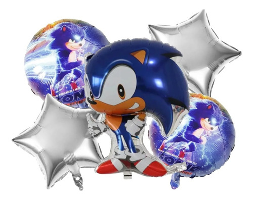 Set X 5 Globos Sonic 
