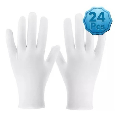 24 Piezas Guantes Dermatológicos Algodón 12 Pares