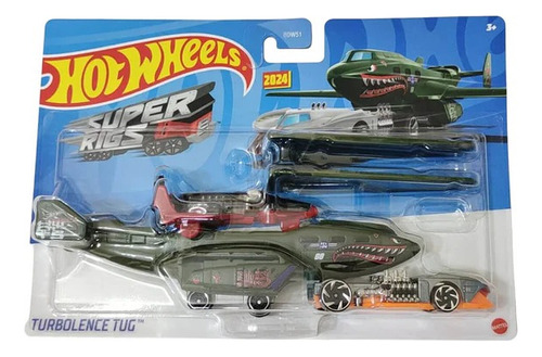 Hot Wheels Super Rigs Avião Militar Turbolence Tug Tubarão