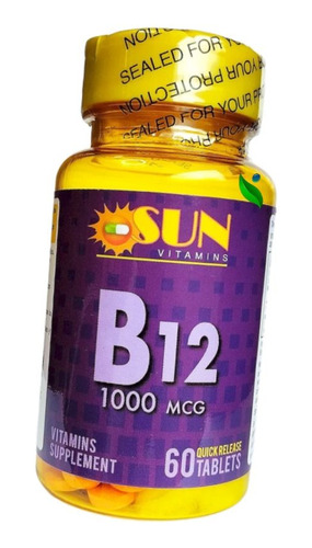 Vitamina B12 1,000mcg X 60 Tabletas ( Cianocobalamina )