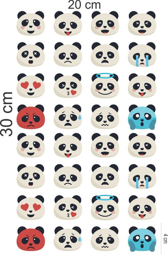 Adesivos Infantil Urso Panda Emoji Novidade Compre 1 E Leve2