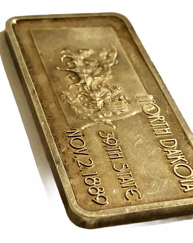 Medalla De Plata 1 Onza Conmemorando Estado De North Dakota (Usado)