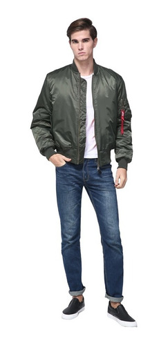 Imagen 5 de 9 de Chaqueta Hombre Bomber Piloto Militar Acolchada Liviana
