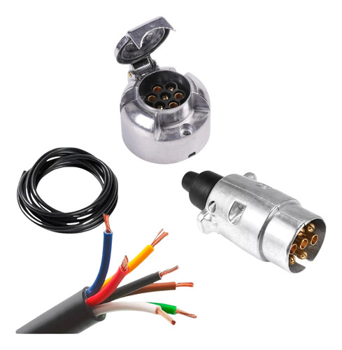 Kit Carro De Arrastre Macho Hembra 12v + 5metros Cable 7 Via