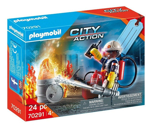 Playmobil 70291 Set De Bomberos Con Llamas Orig Mundo Manias