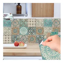 Comprar Vinilo Azulejo Mosaico Adhesivo 20x20 Cocina X 10u Laminado