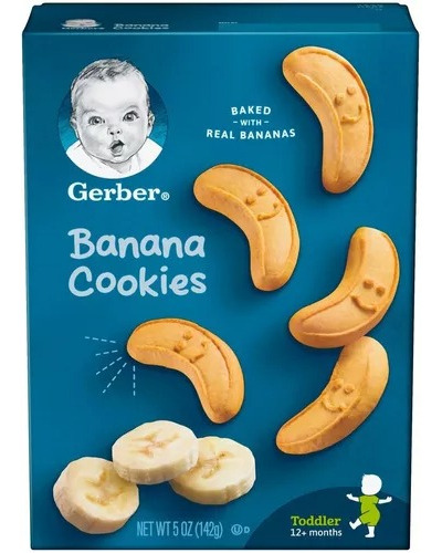Gerber Banana Cookies Galletas Plátano 12 Meses Importado