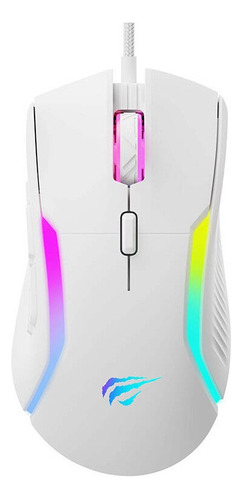 Ratón para jugadores Havit Hv Ms1033 Rgb 8000 Dpi con 9 botones, color blanco