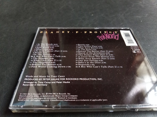 Planet Project Pink World Cd Progressive Fraganplat