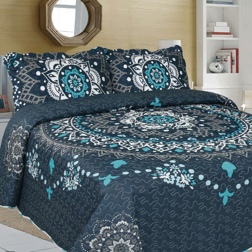 Cubre Cama Edredón Plumón Verano Estampado Diseño 813 2plaza