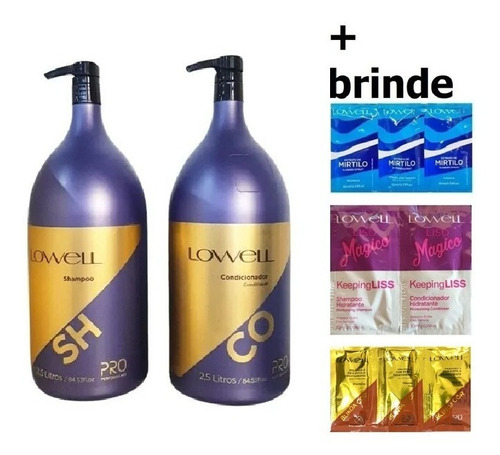  Kit Lowell Lavatório Profissional Shampoo 2,5l E Condic 2,5l