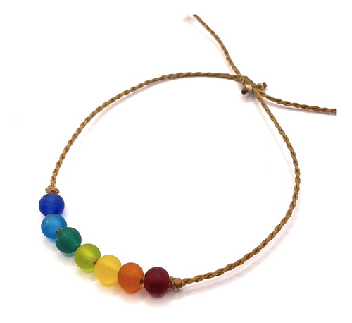 Pulsera De Tobillo De Cristal De Mar De Siete Chakras A...