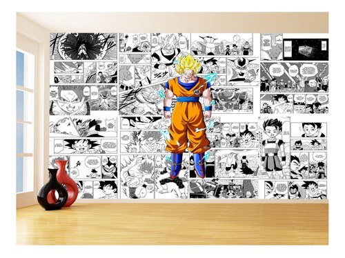Papel De Parede Dragon Ball Goku Página Manga 3,5m Dbz630