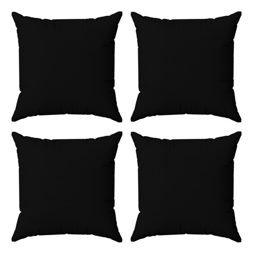 Kit 4 Capas Almofadas Decorativas Lisas 45x45 Id Decor Cor 22 Preto